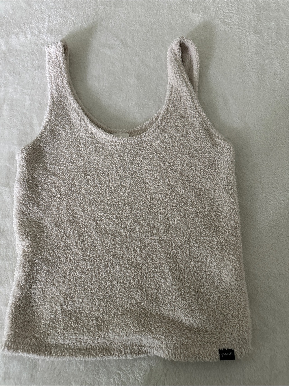 PINK Victoria's Secret Cream Plush Tank Top